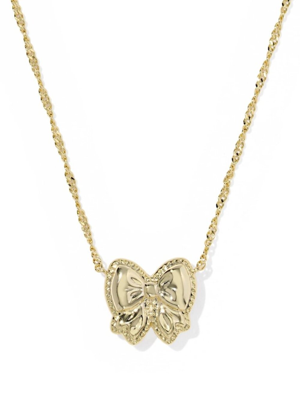 Haley Bow Gold Short Pendant Necklace - Picture 2 of 4
